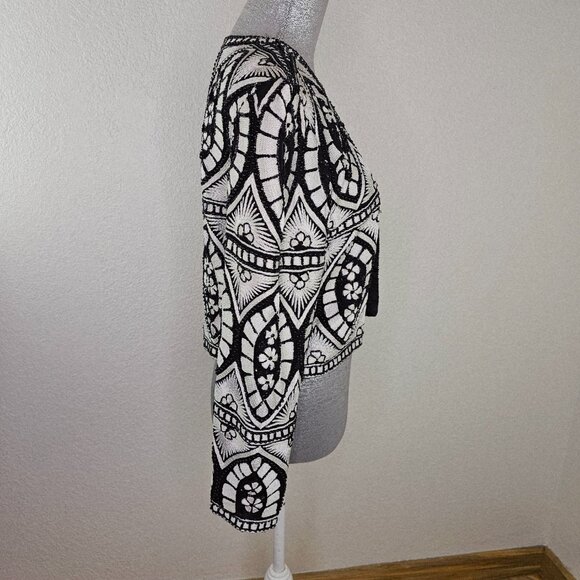 Niteline Della Roufogali Vintage Silk Crop Beaded Jacket - Picture 5 of 8